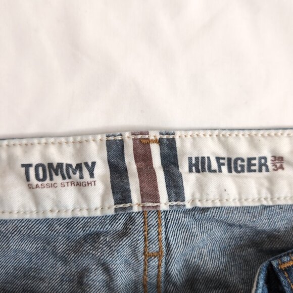 Tommy Hilfiger Classic Straight Men's Blue Denim Jeans Straight Leg, Size 38W/34 - Picture 3 of 9